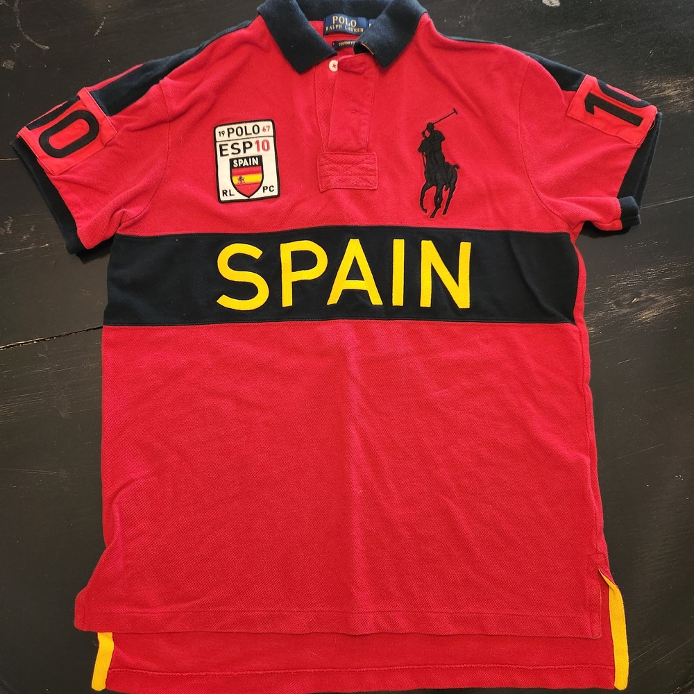 Polo by Ralph Lauren Red and Black Spain Polo Shirt